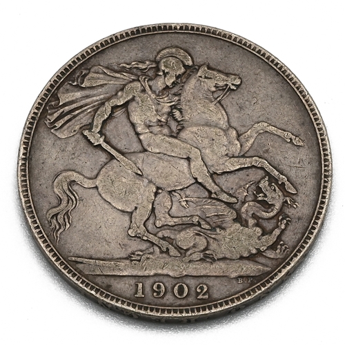 277 - 1902 King Edward VII sterling silver five shillings crown coin. A sterling silver coin minted on the... 