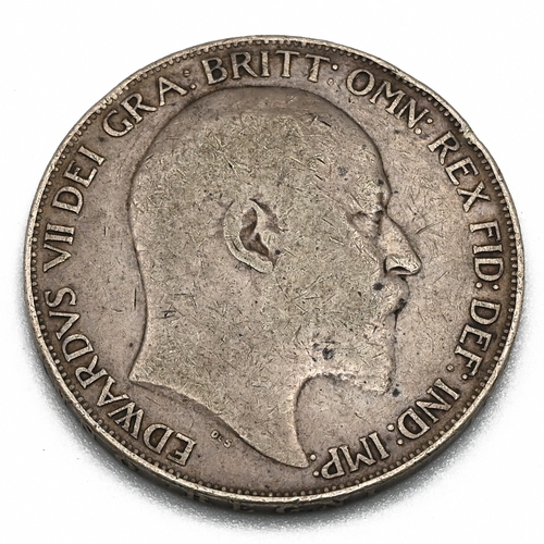 277 - 1902 King Edward VII sterling silver five shillings crown coin. A sterling silver coin minted on the... 