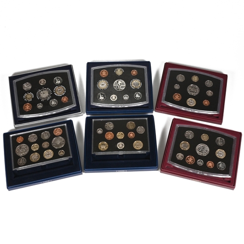 310 - Six Royal Mint Proof Coin Sets to include 2000-2005 sets. All in Royal Mint presentation boxes compl... 