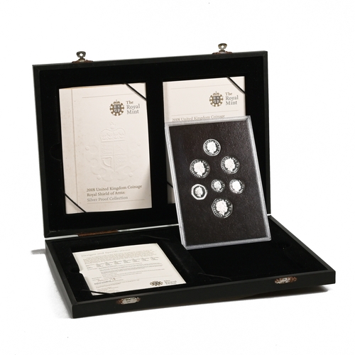 316 - 2008 Royal Mint United Kingdom Coinage Royal Shield of Arms Silver Proof Collection. The set compris... 