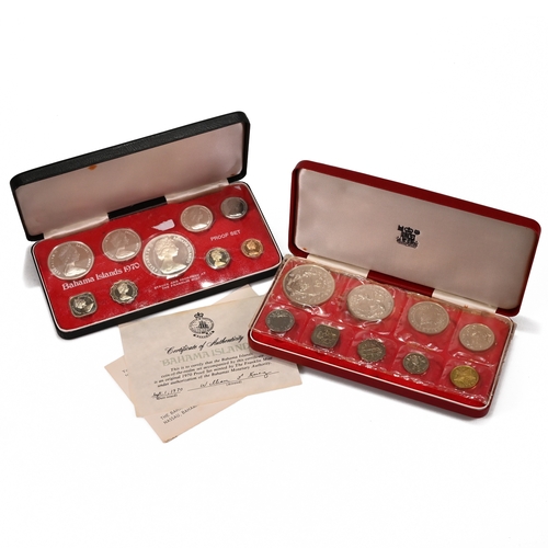 320 - 1969 and 1970 Bahamas Proof Coin Sets. A pair of Bahamas proof sets, the first being a 1969 coin set... 