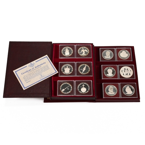 321 - Two proof coin sets issued by the Franklin Mint for the Cayman Islands.