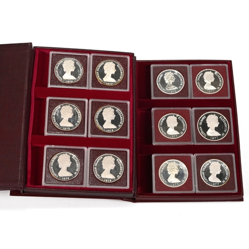 321 - Two proof coin sets issued by the Franklin Mint for the Cayman Islands.