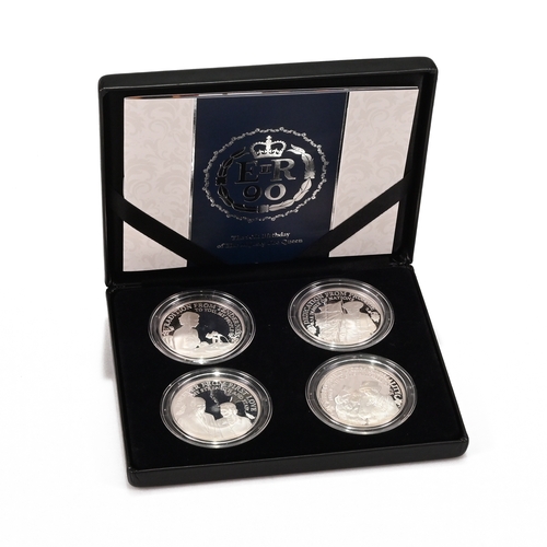 325 - 2016 Royal Mint Elizabeth II 90th Birthday Silver Proof Coins Set. A set of four sterling silver coi... 