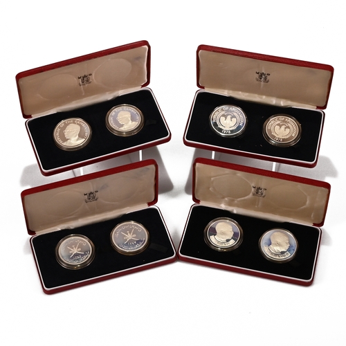 326 - A collection of four sets of sliver proof 'Conservation Series' coins issued by the Royal Mint in 19... 