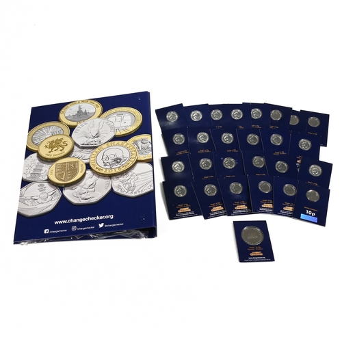 342 - Change Checker Full Set 2018 Dated A-Z 10p Coins with Completion Medallion. Complete with Change Che... 