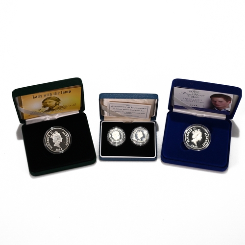 348 - An assortment of silver proof coins issued by the Royal Mint for the territories to include: Florenc... 