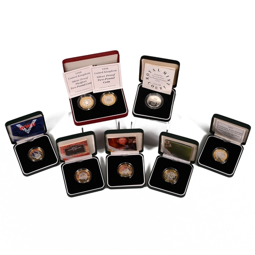 361 - An assortment of Royal Mint silver proof £2 coins to include: 1989 Claim of Rights; 1998 Technology ... 