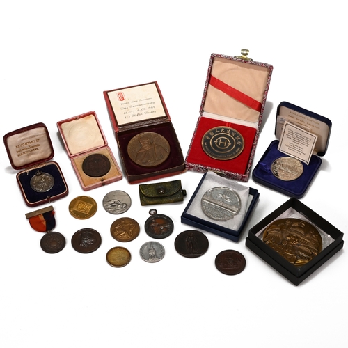 366 - A varied grouping of medallions dating from the Victorian period to the 1960's to include: Royal Bri... 