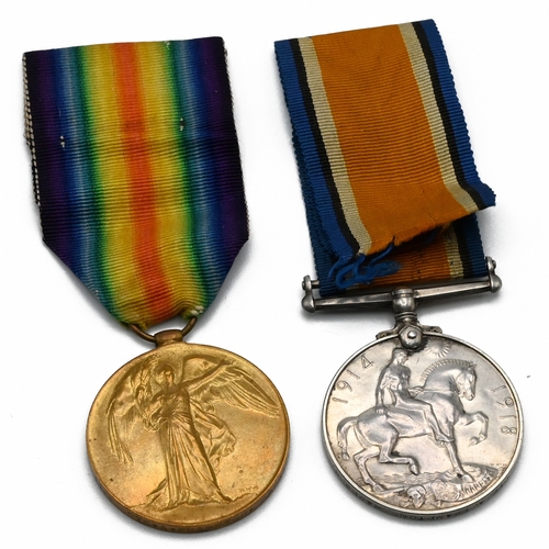 373 - A pair of World War One medals to include the silver War Medal and the Victory Medal issued to 11452... 