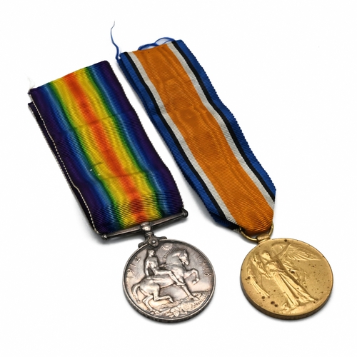 374 - A pair of World War One medals to include the silver War Medal and the Victory Medal issued to44661 ... 