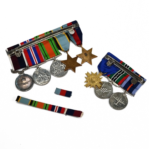 380 - A group of WWI and later medals issued to R S Becker of the Royal Air Force, they are split into two... 