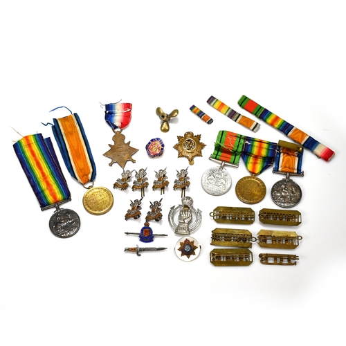 387 - A collection of British medals- WW1 War & Victory medals for Pte W.C. Tilley A.S.C. and ribbon bar. ... 