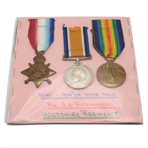 389 - A World War One medals trio comprising a 1914-15 Star, Silver War Medal and a Victory Medal to PTE. ... 