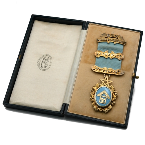 411 - A sterling silver gilt hallmarked Masonic jewel or medal awarded to Worshipful Brother William O'Nei... 