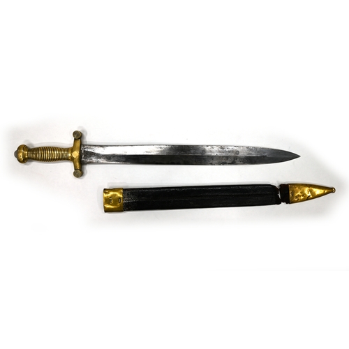 419 - An 1831 Pattern French artillery short sword and scabbard by Light Ferris dated 1833.