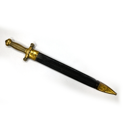 419 - An 1831 Pattern French artillery short sword and scabbard by Light Ferris dated 1833.