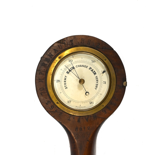 428 - Military Interest- WW1 propellor by Lang Propellor Ltd, Weybridge. Mounted later with a barometer. D... 