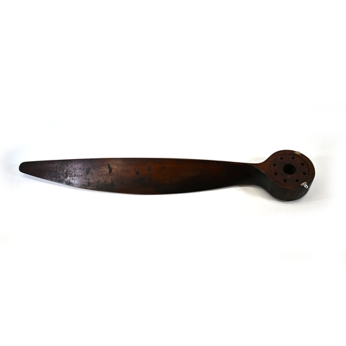 428 - Military Interest- WW1 propellor by Lang Propellor Ltd, Weybridge. Mounted later with a barometer. D... 