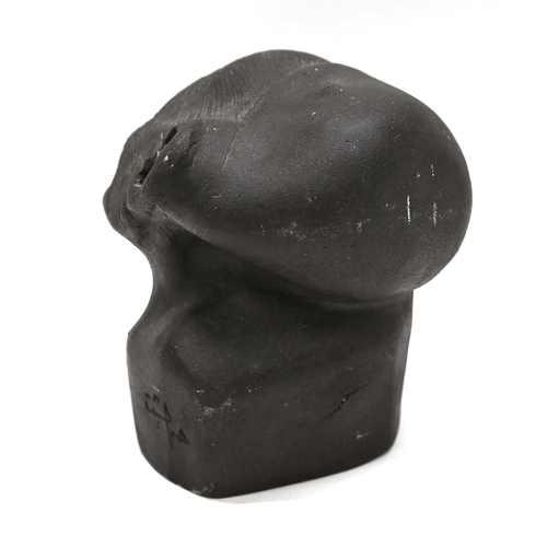 455 - Hassan Heshmat, (Egyptian 1920-2006). A clay bust depicting a man leaning his head to one side, sign... 