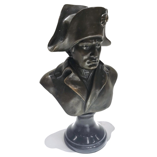 460 - Follower of Antonio Canova (1876-1952) - Bust of Napoleon bronze with dark brown patina, bearing the... 