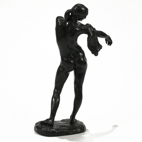 468 - Stephan Buxin (1909-1996) - Woman (Lucile) drying herself after the Bath - Bronze, 1979, signed and ... 