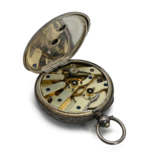 50 - A continental fob watch; a late Victorian silver circular pill box; a row of freshwater pearls; silv... 