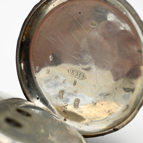 50 - A continental fob watch; a late Victorian silver circular pill box; a row of freshwater pearls; silv... 