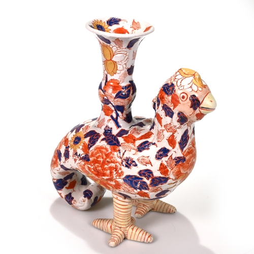 547 - A Japanese Meiji Period, late 19th Century, Imari vase in the form of a mythical bird, with six char... 