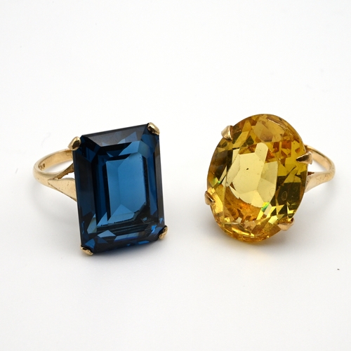 78 - A 9 carat gold single stone dress ring; and another stamped ‘375’; 12 grams gross.