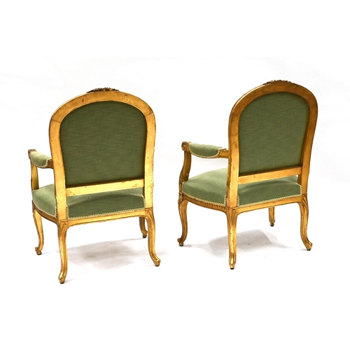 1011 - French mid 19th Century Louis XVI Style three piece suite comprising a two seated sofa and two faute... 