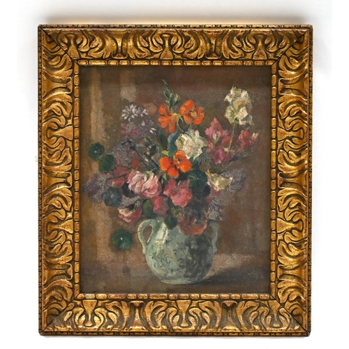 602 - British School, 20th Century - A Vase of Flowers. Oil on canvas, 30.5cm x 36 cm in a gilt frame with... 