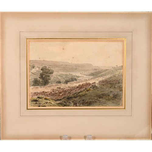 627 - English School, early 20th century - A View of Turton, Lancashire. Pencil and watercolour on thin wo... 