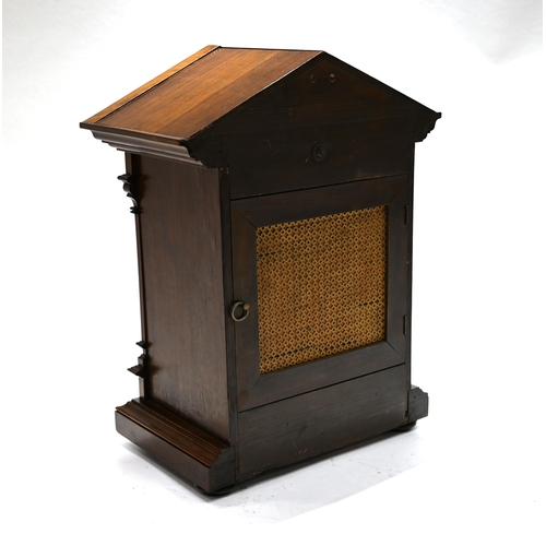 656 - An early 20th Century walnut cased bracket clock in architectural form with carved corinthian pillar... 