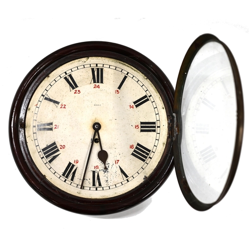 670 - An early 20th Century single train school clock with 12 inch dial by Kienzle. The enamelled dial wit... 