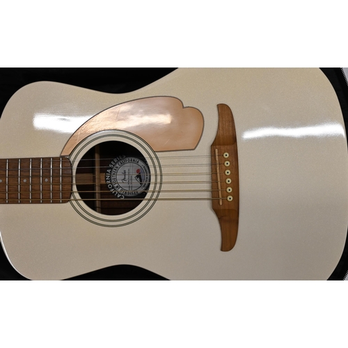 741 - A Fender Malibu California series acoustic guitar, in black sofa case.