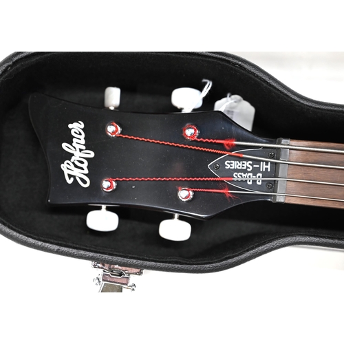 743 - A signed left handed Hofner Bass guitar, signed by Paul McCartney. Sold with a certificate of authen... 