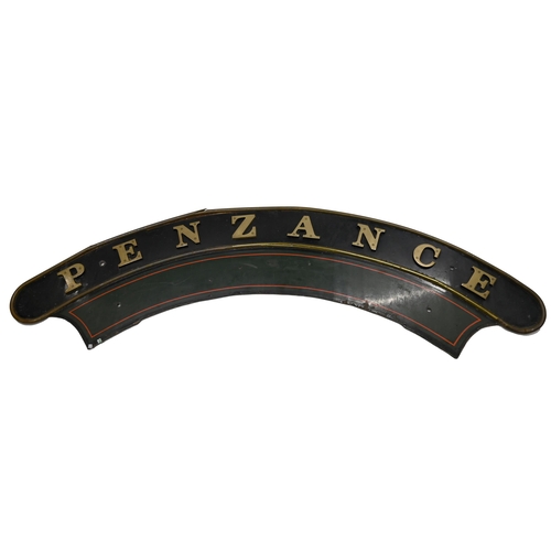 755 - Railway Interest- A late 20th Century reproduction GWR steam locomotive name plate for 'Penzance'. S... 