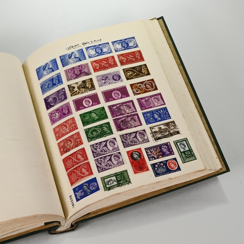 761 - A good collection of GB and world stamps, contained in a green album 