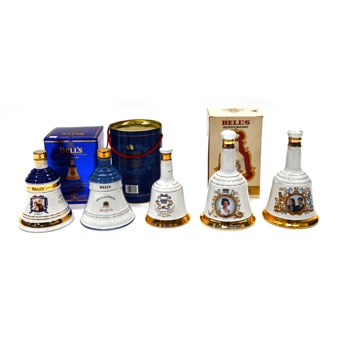 818 - Five Celebration bottles of Bells Scotch whisky comprising: 60th Birthday of HM Queen Elizabeth II 1... 