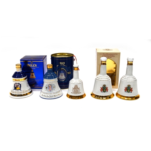 818 - Five Celebration bottles of Bells Scotch whisky comprising: 60th Birthday of HM Queen Elizabeth II 1... 