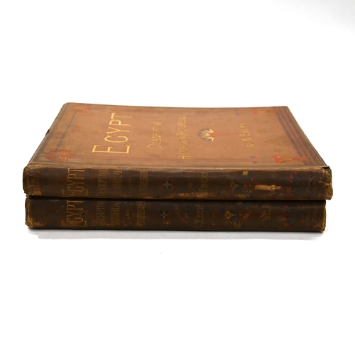 824 - Two folio volumes (xxiv, 3124 and xxiv, 388) Egypt Descriptive, Historical and Picturesque by G. Ebe... 