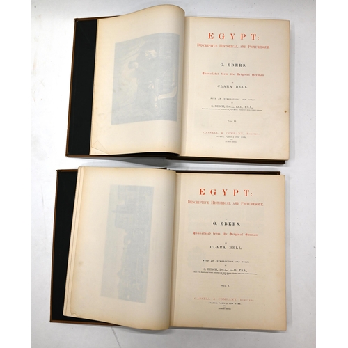 824 - Two folio volumes (xxiv, 3124 and xxiv, 388) Egypt Descriptive, Historical and Picturesque by G. Ebe... 