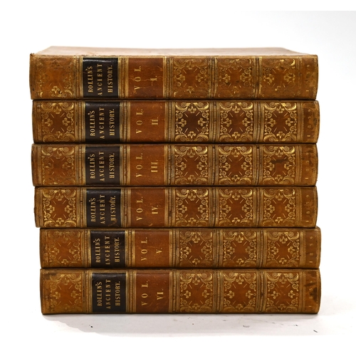 825 - Six volumes (complete set) polished tan calf bound, marble edges The Ancient History of the Egyptian... 