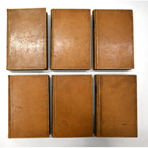 825 - Six volumes (complete set) polished tan calf bound, marble edges The Ancient History of the Egyptian... 