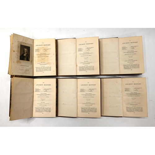 825 - Six volumes (complete set) polished tan calf bound, marble edges The Ancient History of the Egyptian... 