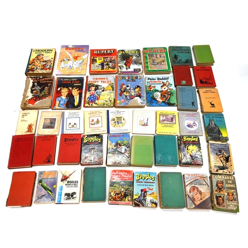 835 - A collection of children's books including 25 by W.E.Johns, of which 18 x Biggles,  6 x Gimlet and 1... 