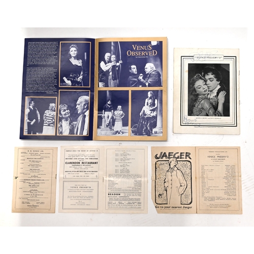 838 - A group of signed theatre programs to include 4 copies of Venice Preserv'd at the Lyric Theater Hamm... 