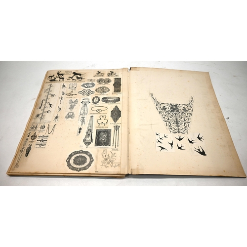 847 - Jewellery interest- A large late 19th Century scrapbook containing Jewellery advertisements and jewe... 