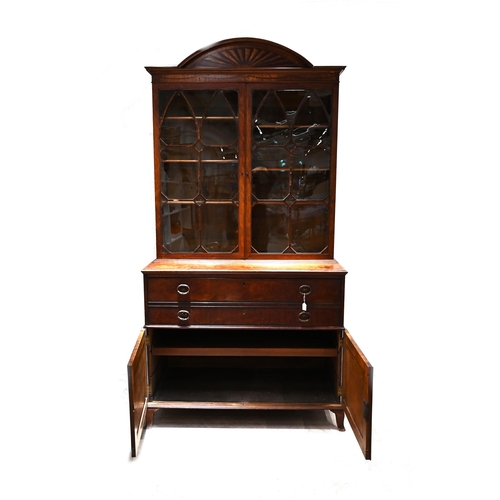 905 - Regency Satinwood bookcase in the manner of Gillows. Upper glazed doors with adjustable shelves with... 